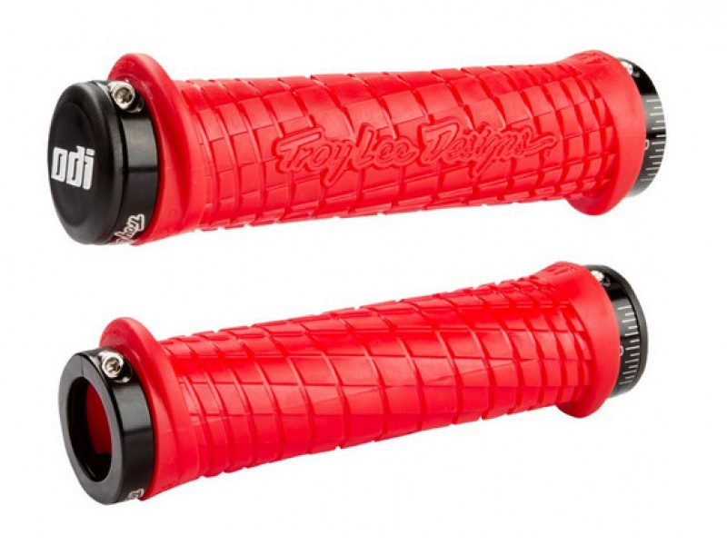 Грипсы ODI Troy Lee Designs Signature MTB Lock-On Bonus Pack Red w/ Black Clamps (красные с черными замками)